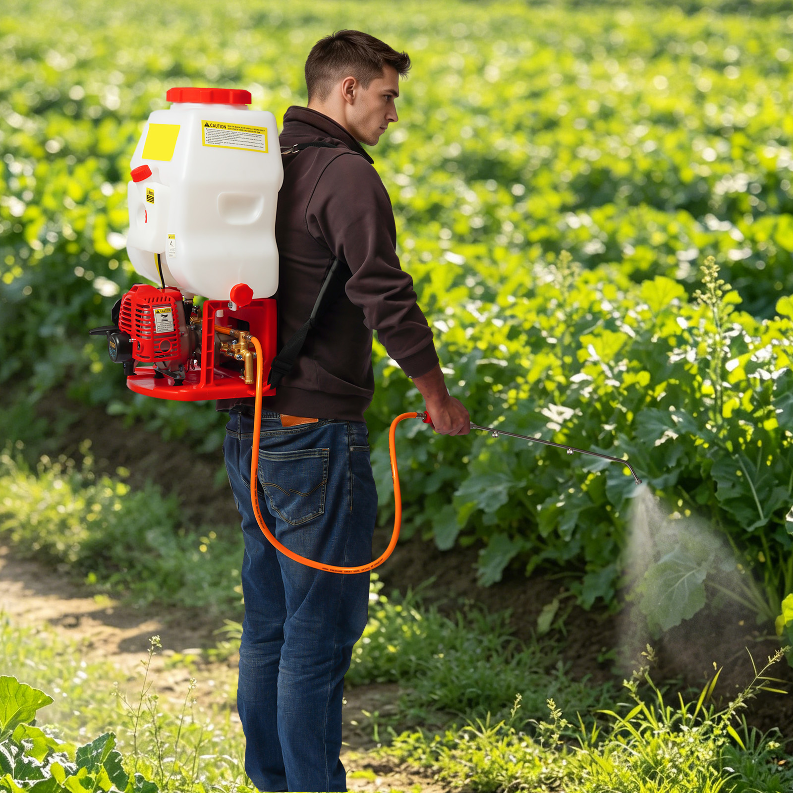 Crop Sprayer Backpack - Petrol Backpack Sprayer, 25.4cc 2-Stroke Engine